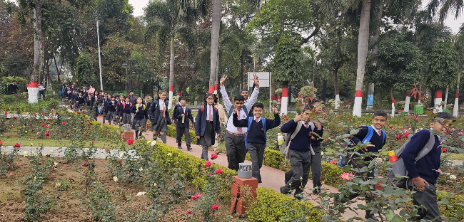 Excursion of class IV to RAJBHAWAN, the residence of the executive head of the State